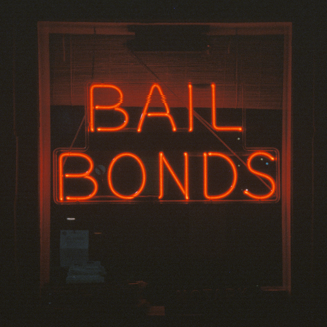 A neon Bail Bonds Sign