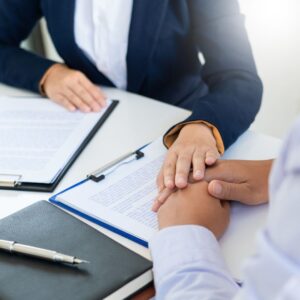 Professional and client meeting