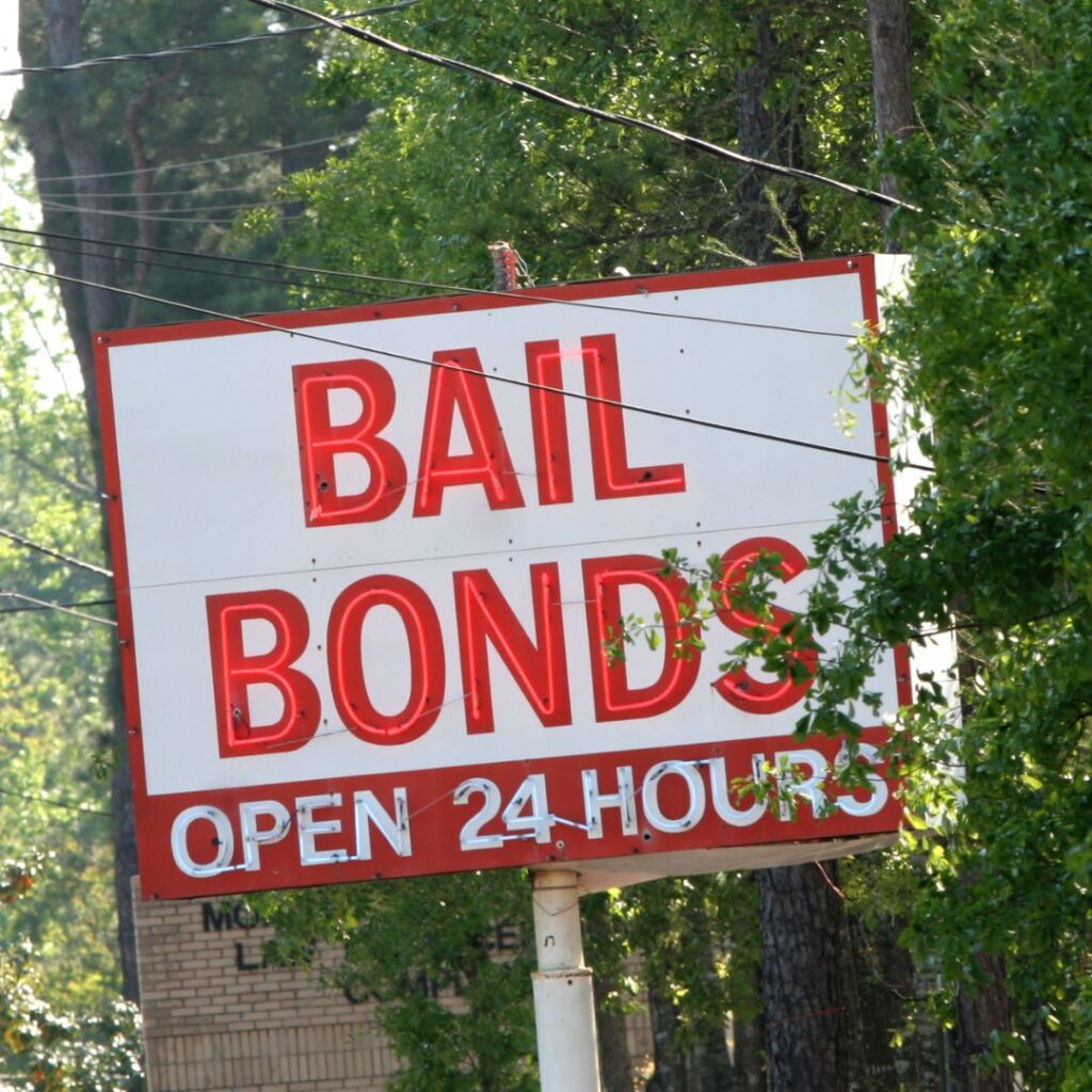 a bail bond sign