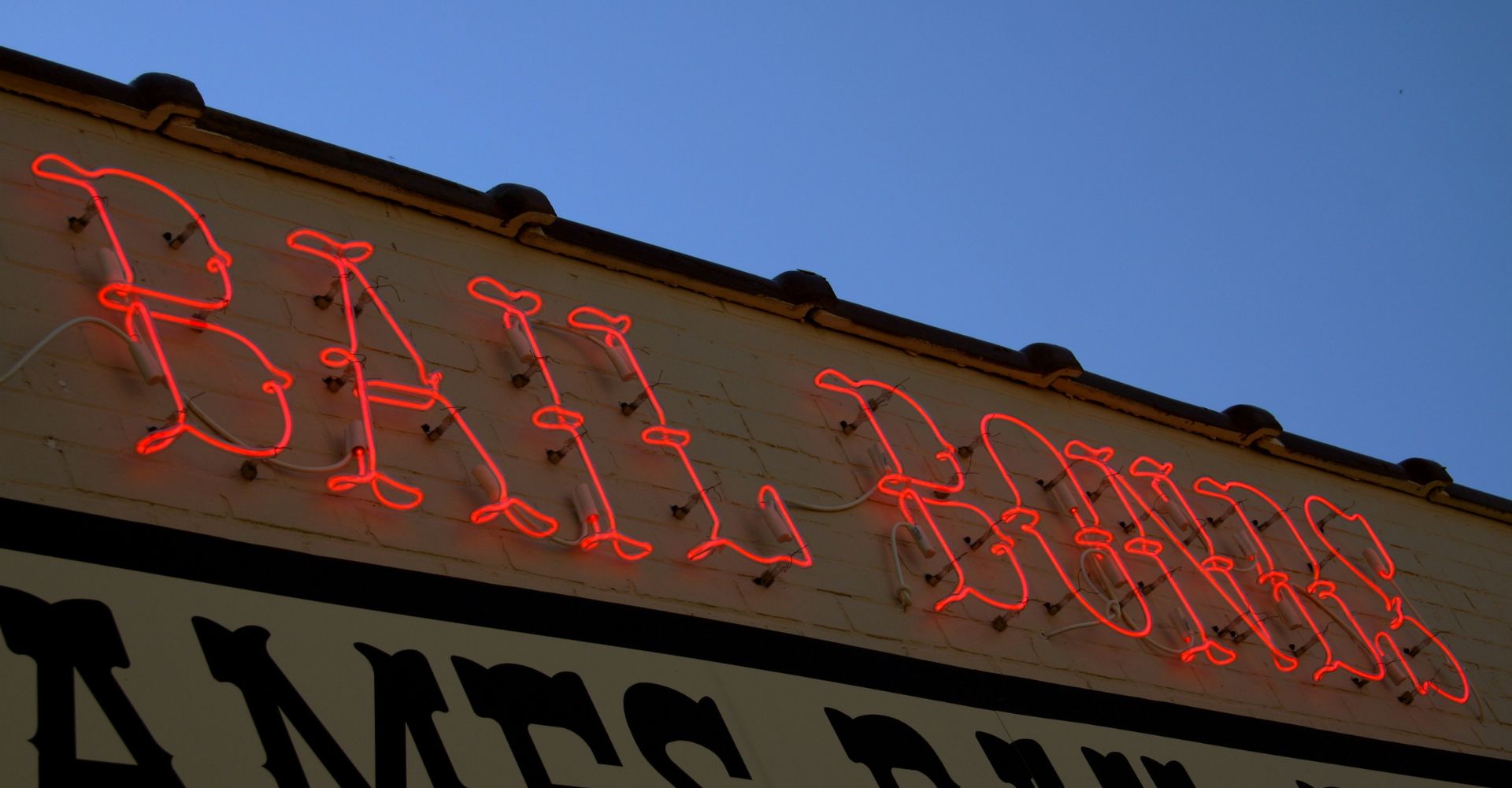 Neon bail bonds sign.
