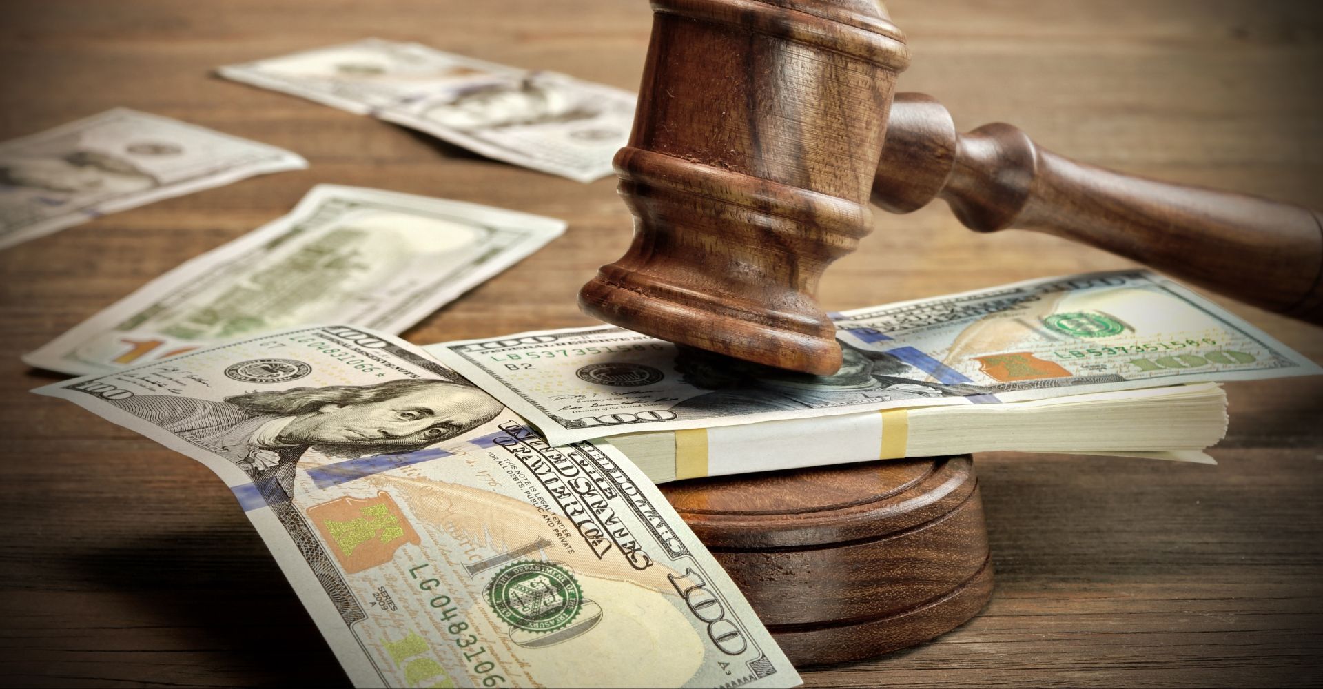 court gavel and money