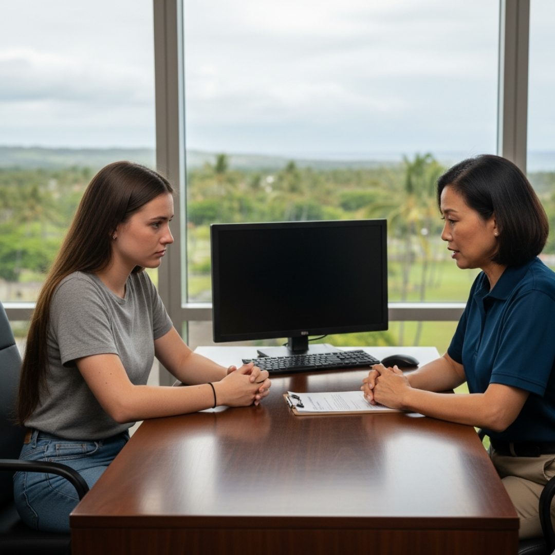 employee and client talking