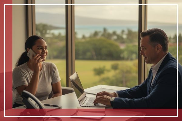 An agent and a client working together to quickly process the necessary forms and paperwork required for a prompt release.