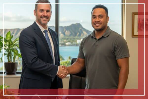 bail bondsman shaking hands with a client