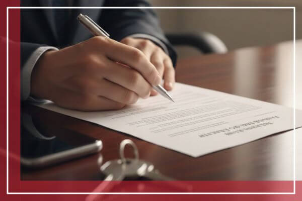 client signing a bail bond