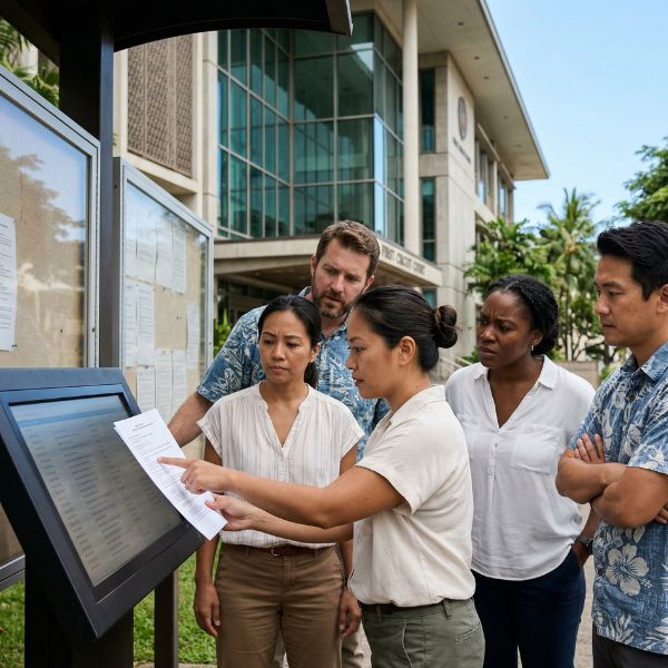 people outside courthouse