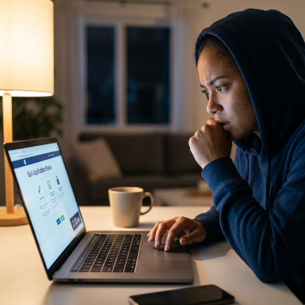 woman on computer