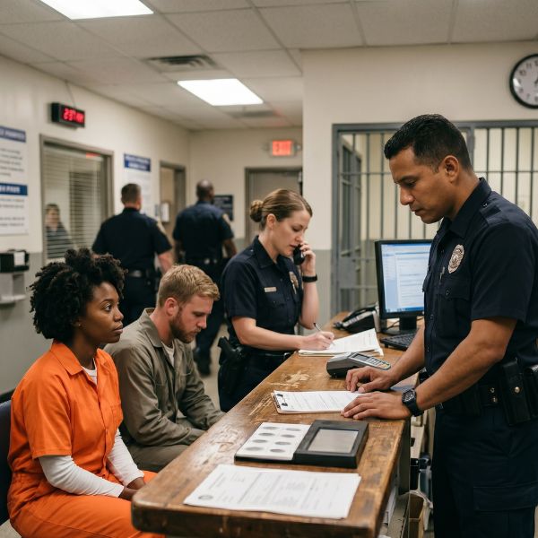 woman and police officer